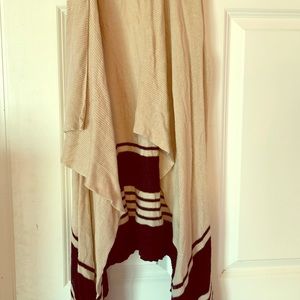 Tan & blue striped shall